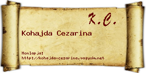 Kohajda Cezarina névjegykártya